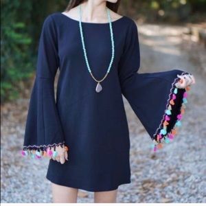 Judith March Black dress with tassels